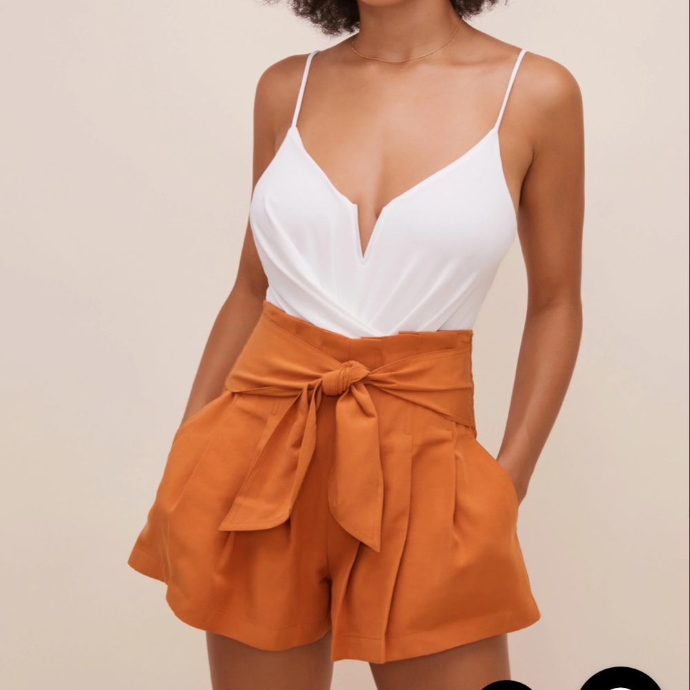 ASTR the Label Marika Tie Waist Shorts in Color Spice
